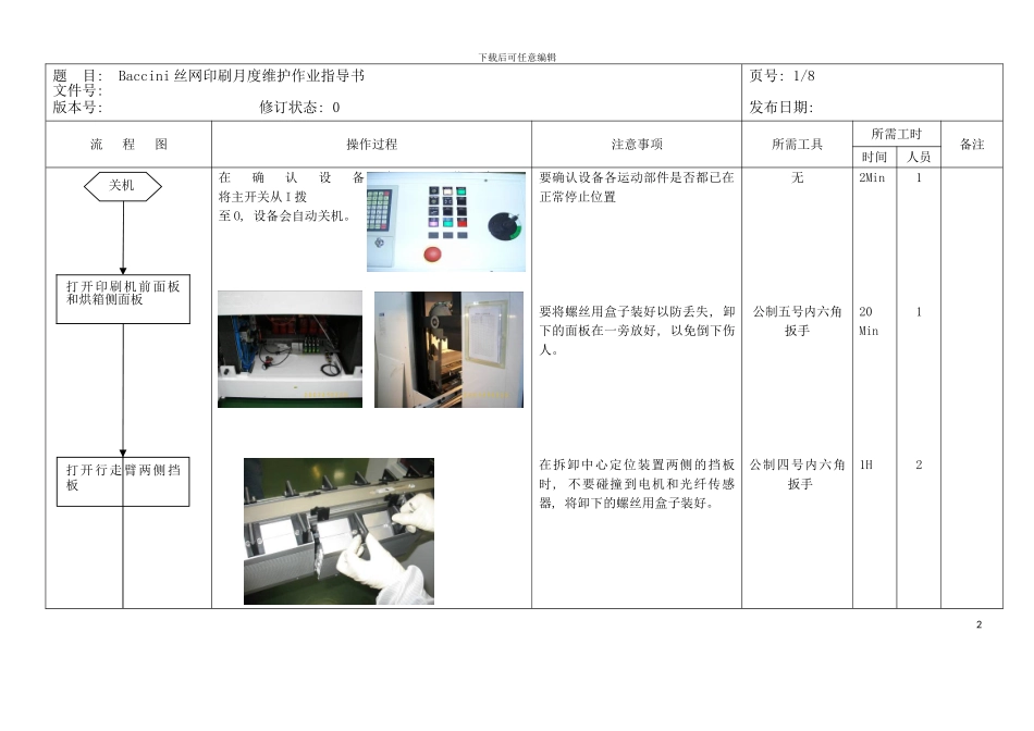 丝印设备月度维护维修手册模板_第2页