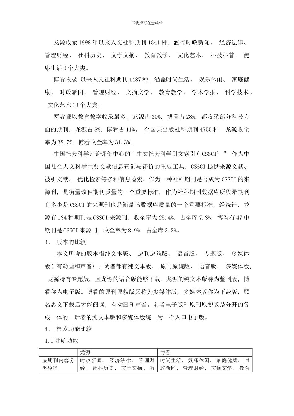 两大人文社科期刊数据库龙源期刊网与博看网的比较研究样本_第3页