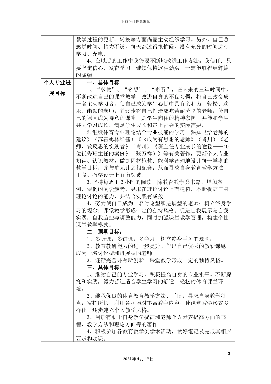 个人专业发展规划模板_第3页