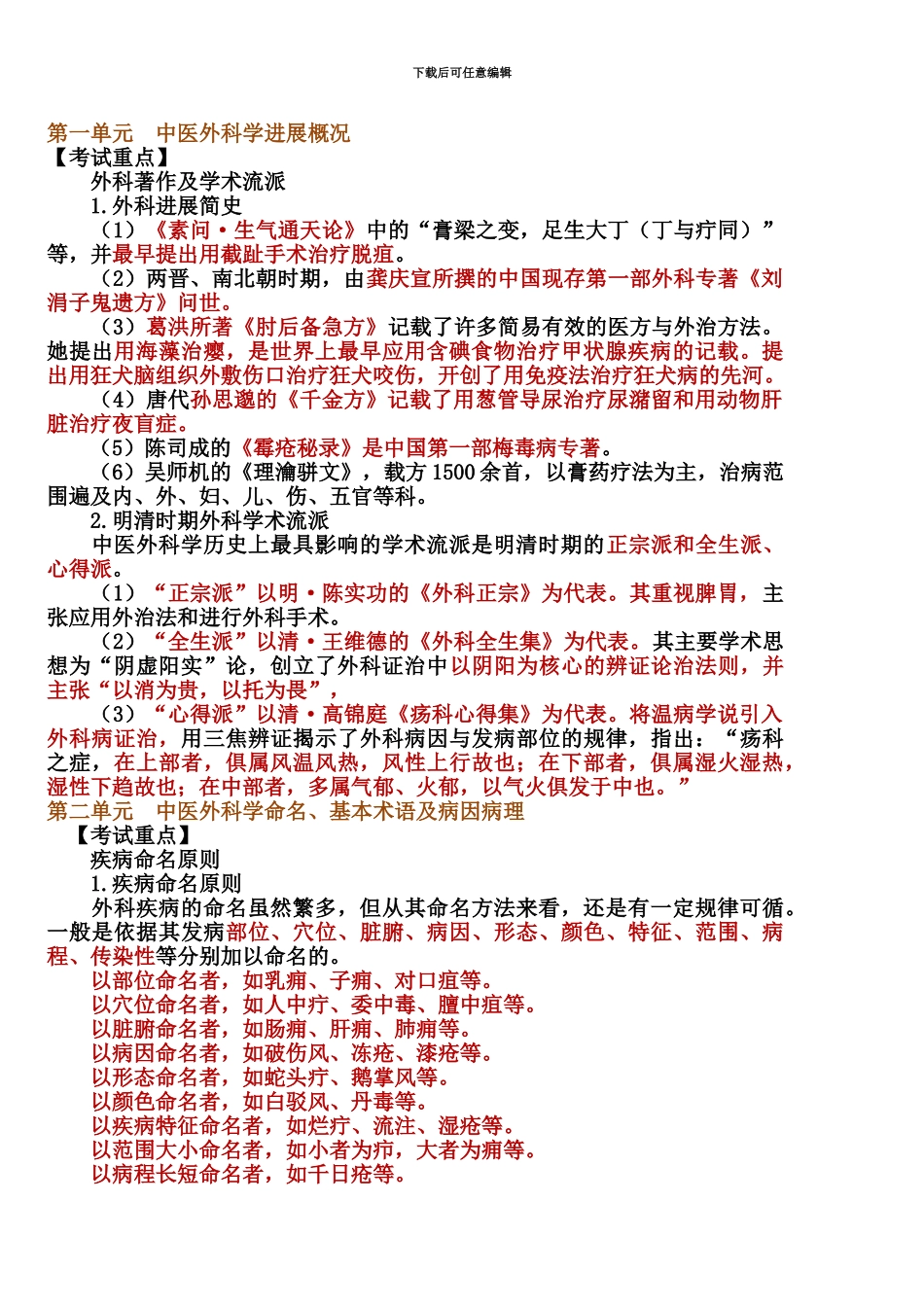 中医外科学执业医师考试重难点_第2页