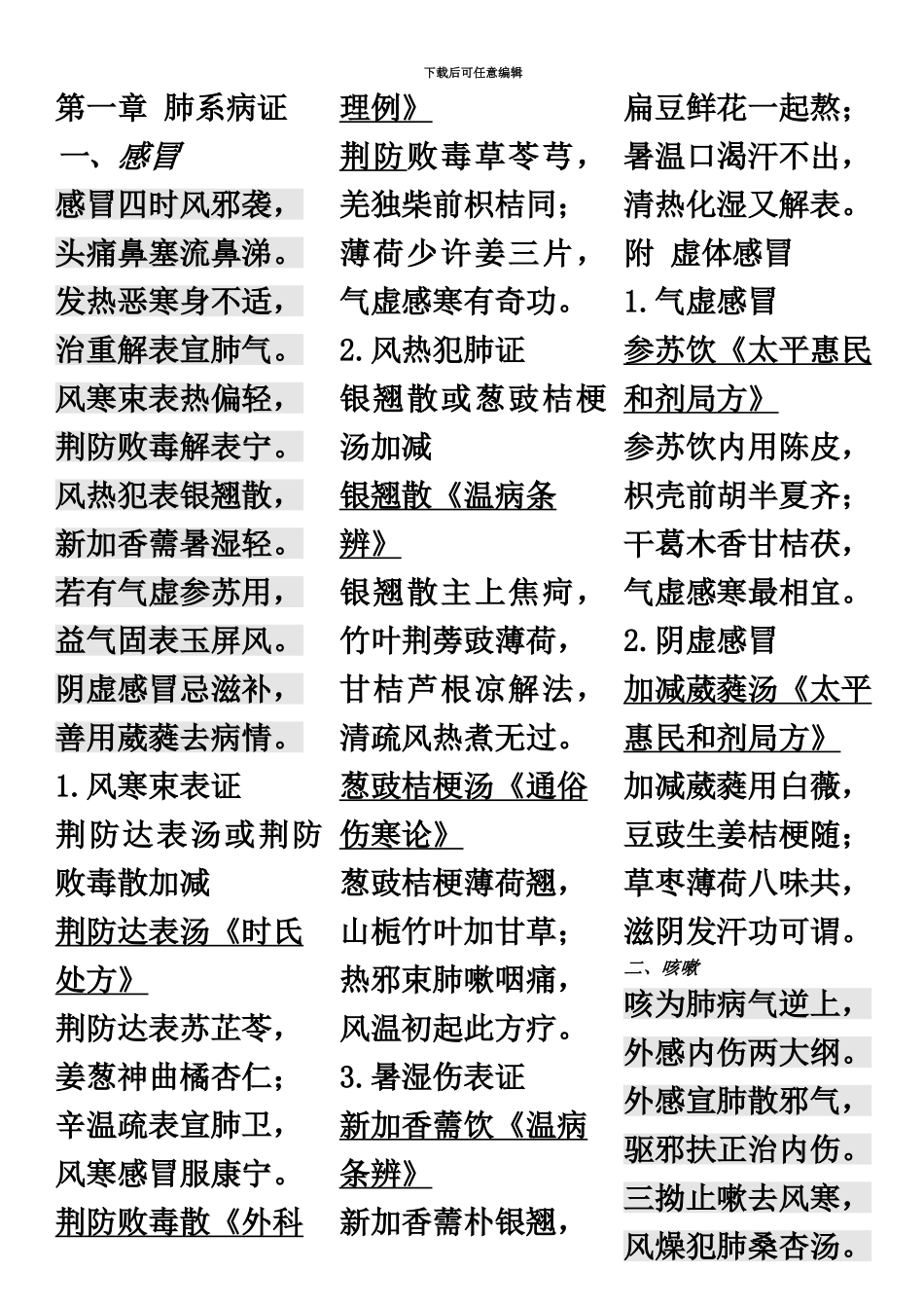 中医执业助理医师考试中医内科学方歌复习_第2页