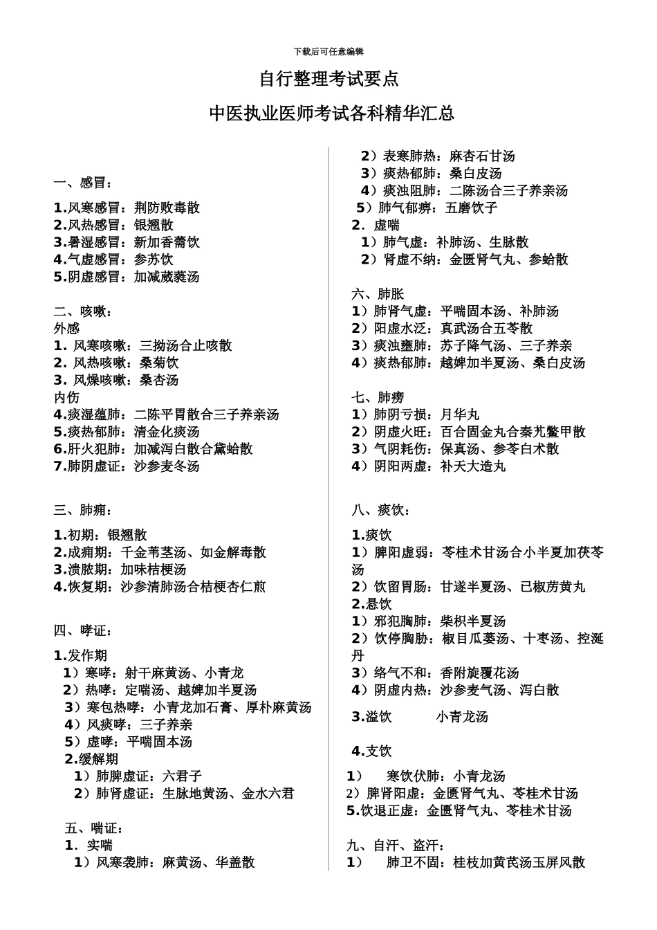 中医执业医师考试精华_第2页