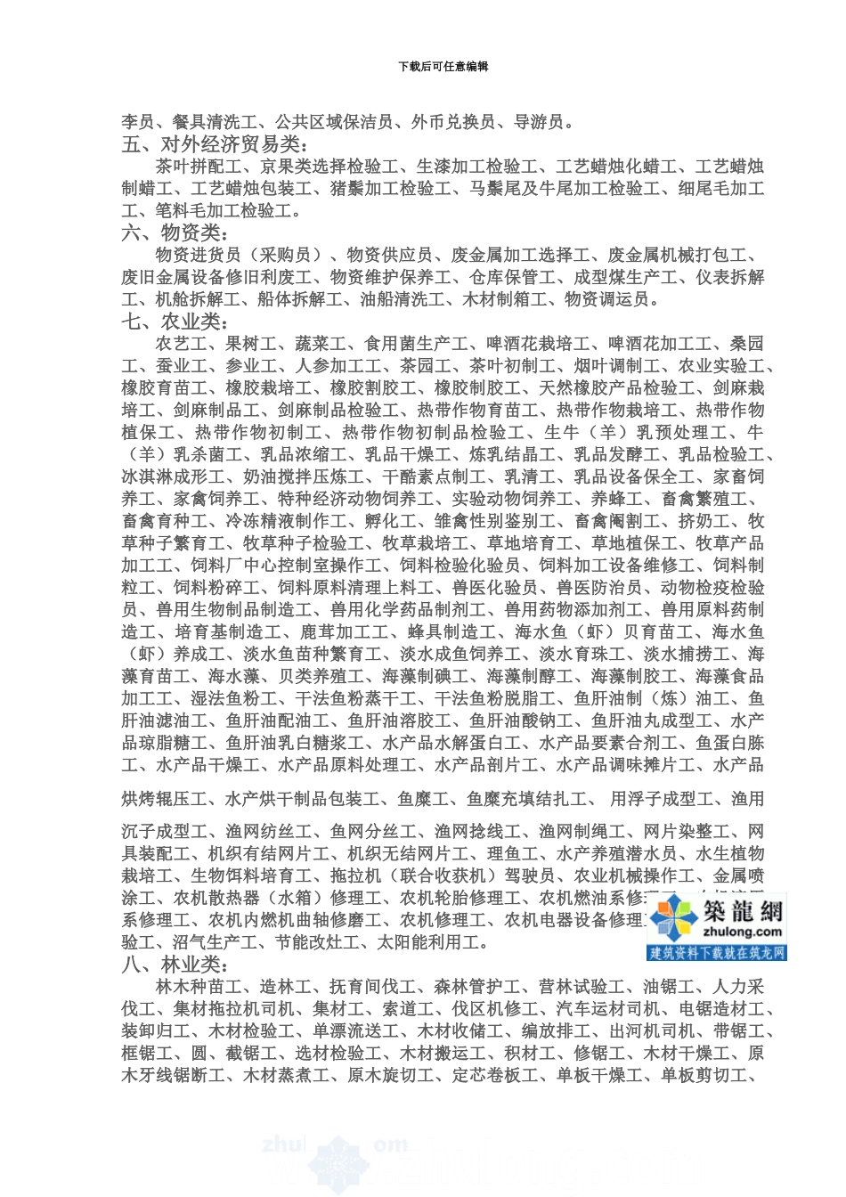 中华人民共和国职业资格证书工种分类secret_第3页