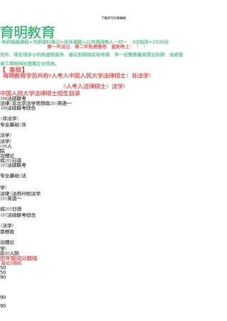 中国人民大学法硕专业考研考点分析-考研复习笔记-考研经验