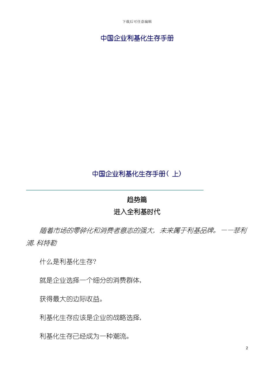 中国企业利基化生存手册模板_第2页