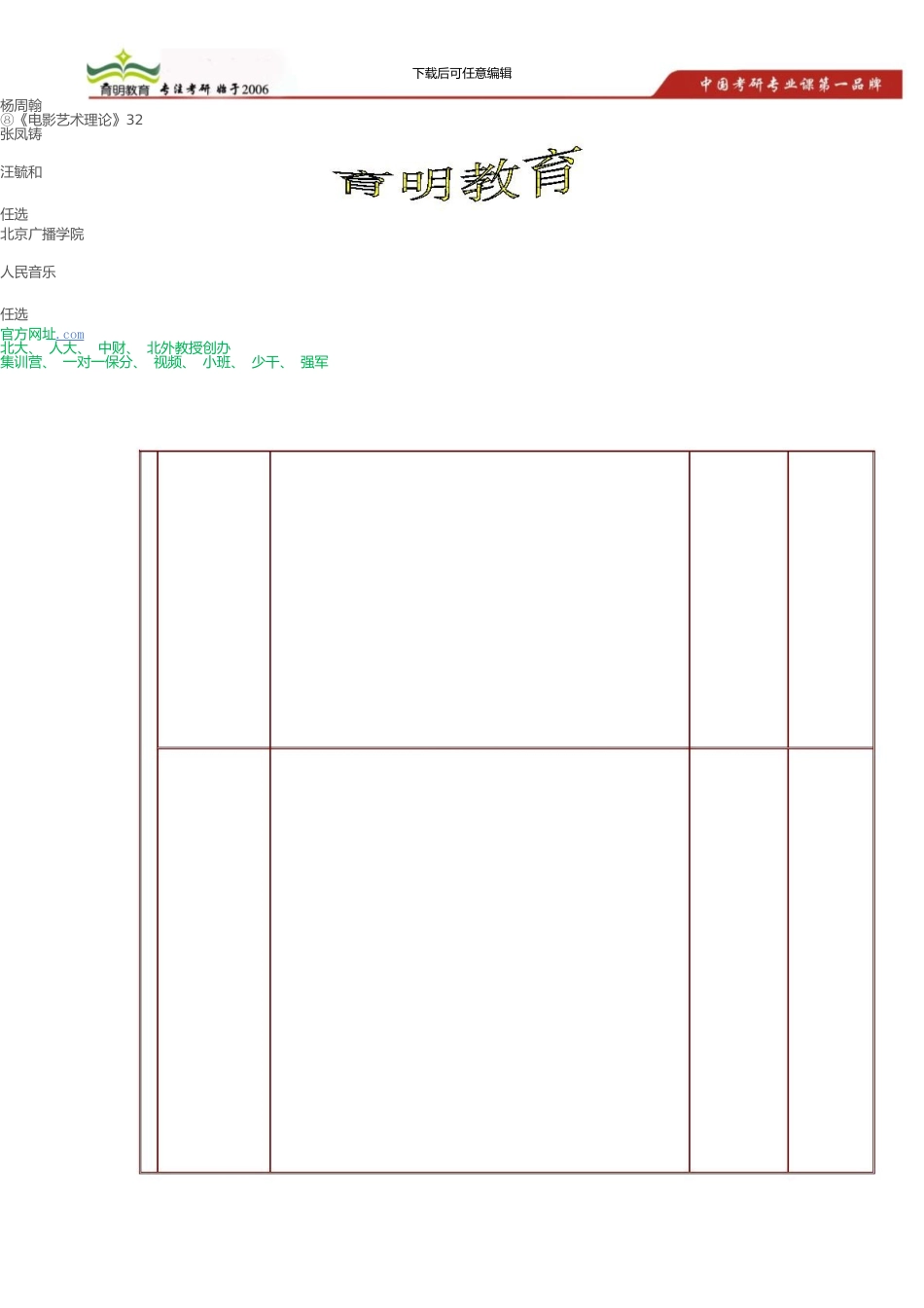 中国传媒大学广播电视艺术学考研参考书_第2页