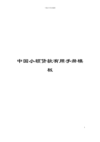 中国小额贷款实用手册模板