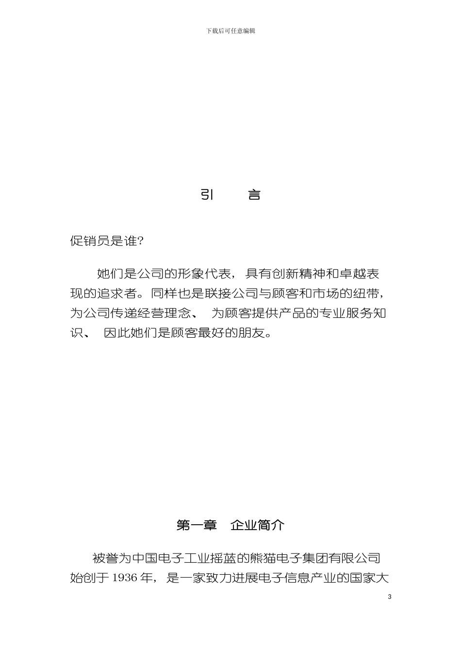 中国巨能小家电公司促销员工作手册模板_第3页