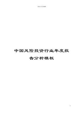 中国风险投资行业年度报告分析模板