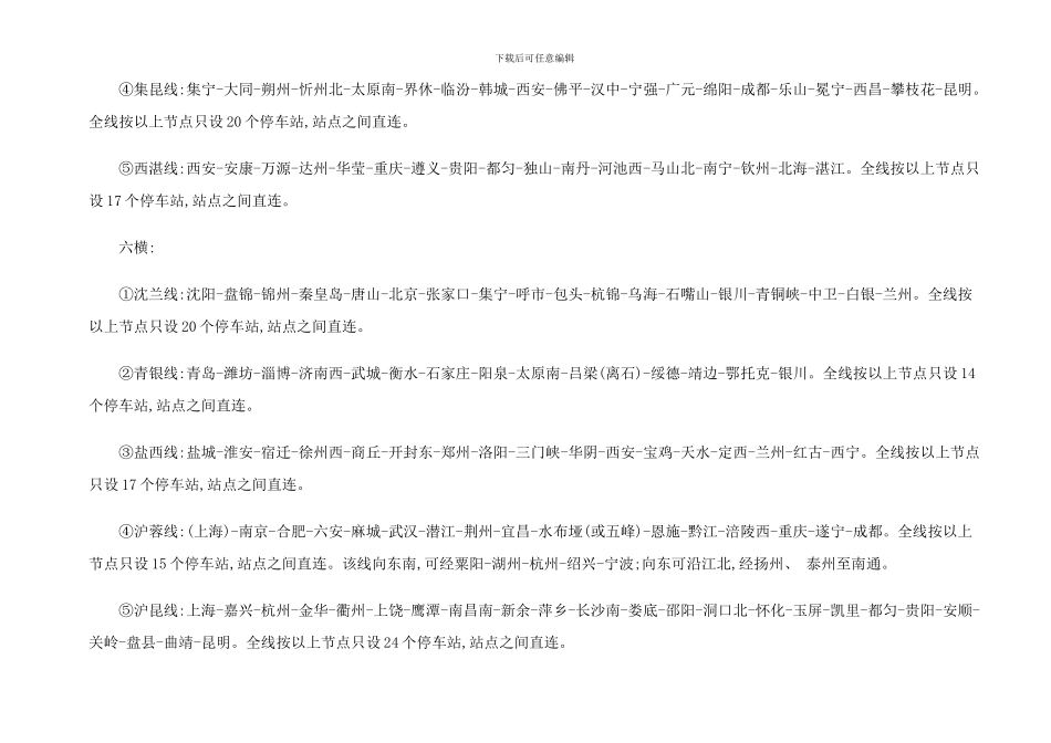 中国高铁规划图中国高速铁路网规划样本_第2页