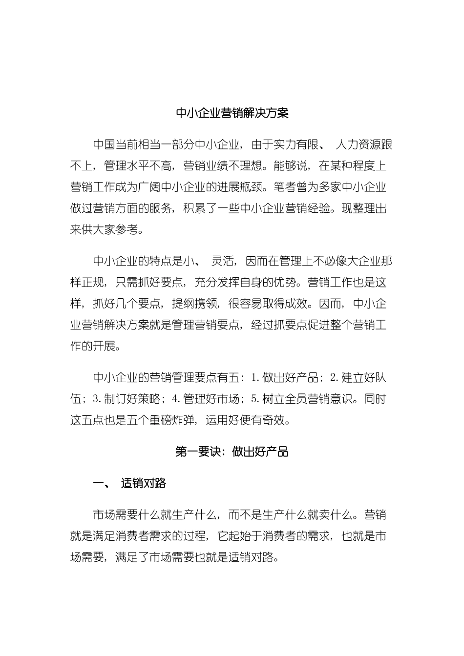 中小企业营销解决方案模板_第2页