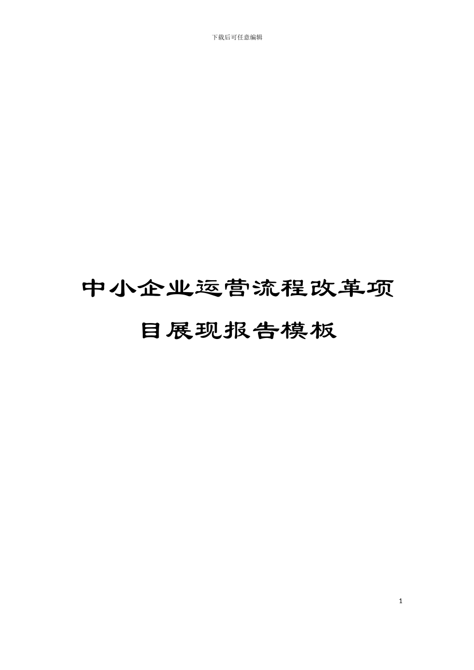 中小企业运营流程改革项目展现报告模板_第1页