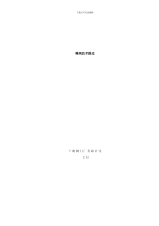 中线蝶阀技术描述样本