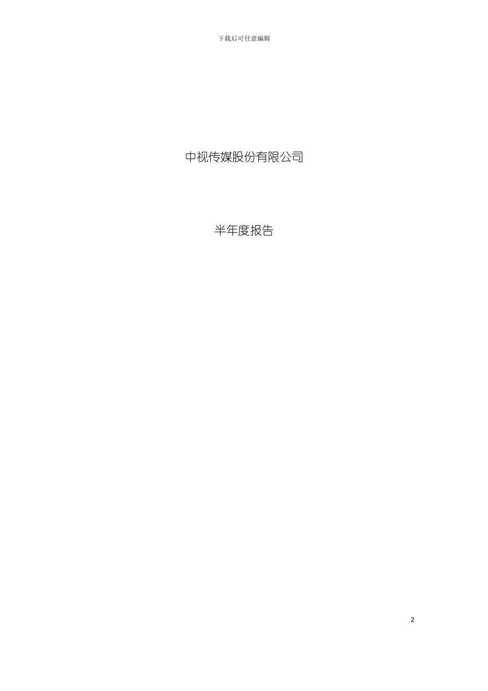中视传媒的半年度报告模板_第2页