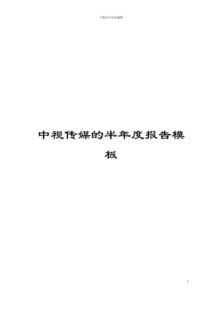 中视传媒的半年度报告模板