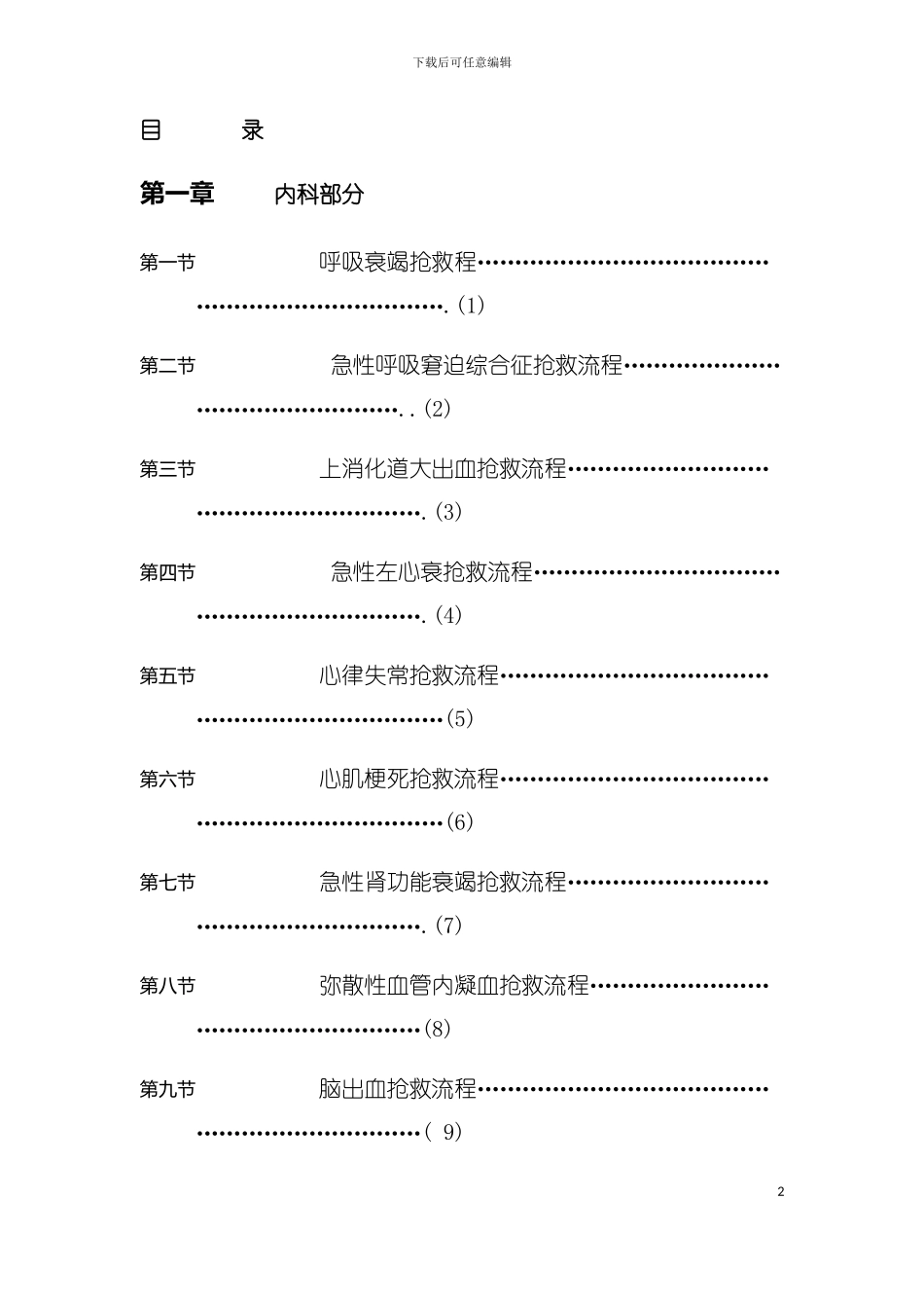 临床常见危重症患者抢救流程模板_第2页