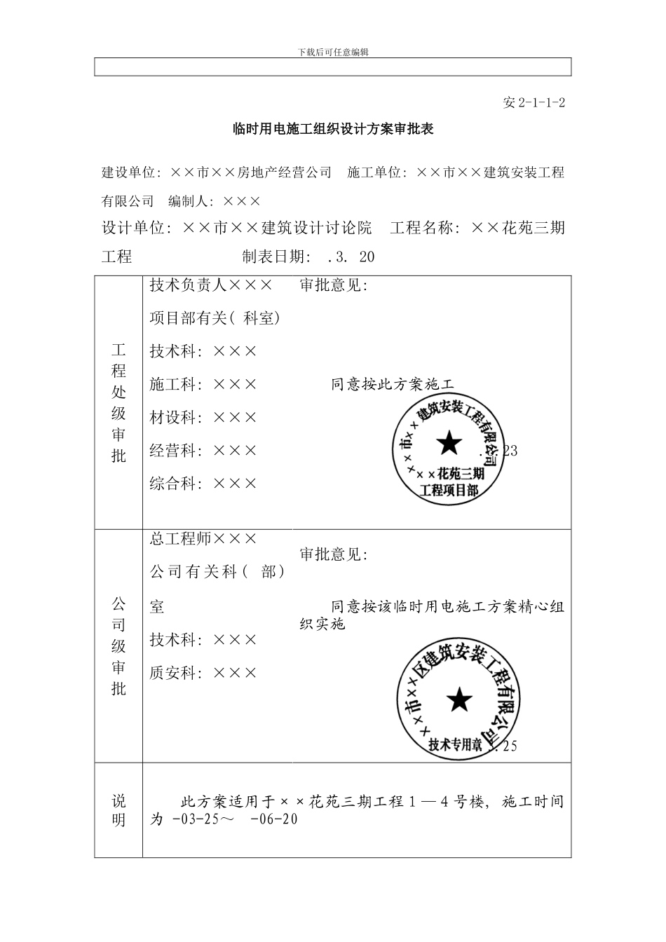临时用电施工组织设计方案全套含表格样本_第3页