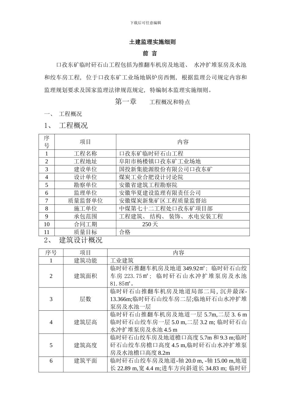 临时矸石山机房泵房监理实施细则样本_第2页