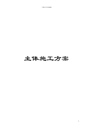 主体施工方案