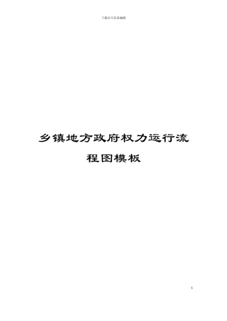 乡镇地方政府权力运行流程图模板