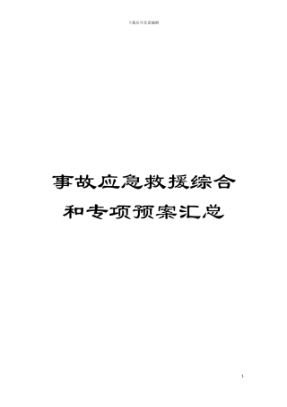 事故应急救援综合和专项预案汇总模板