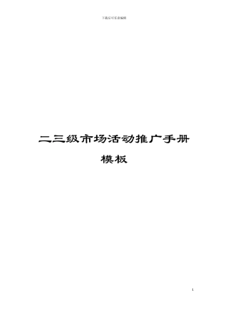 二三级市场活动推广手册模板