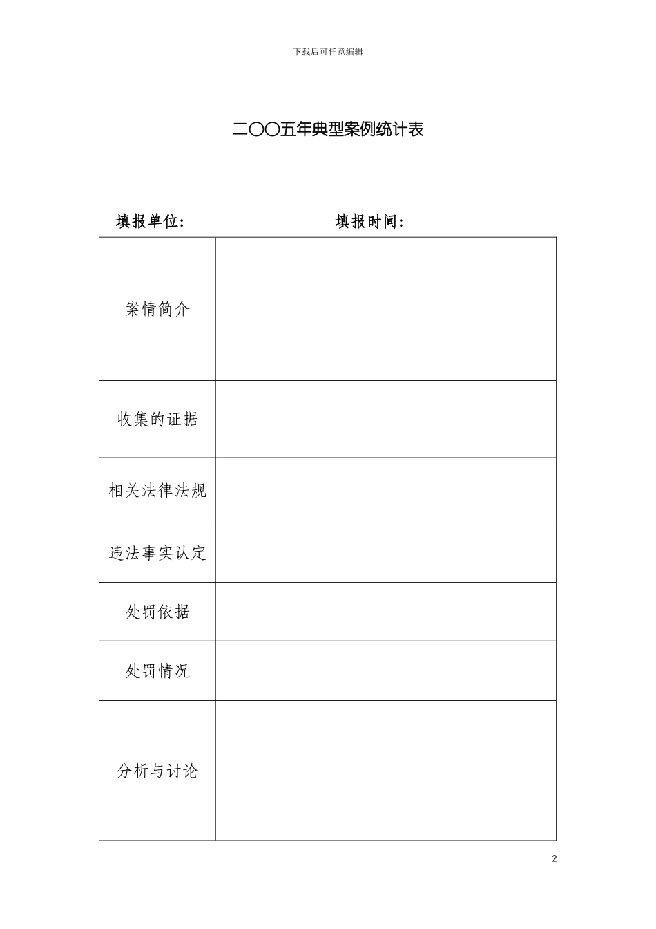 二五年典型案例统计表模板_第2页