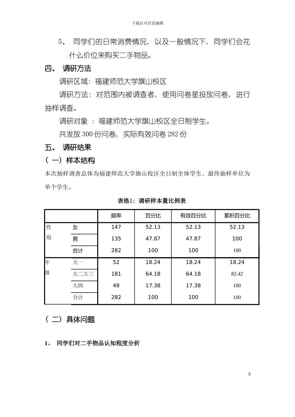 二手市场调查报告模板_第3页