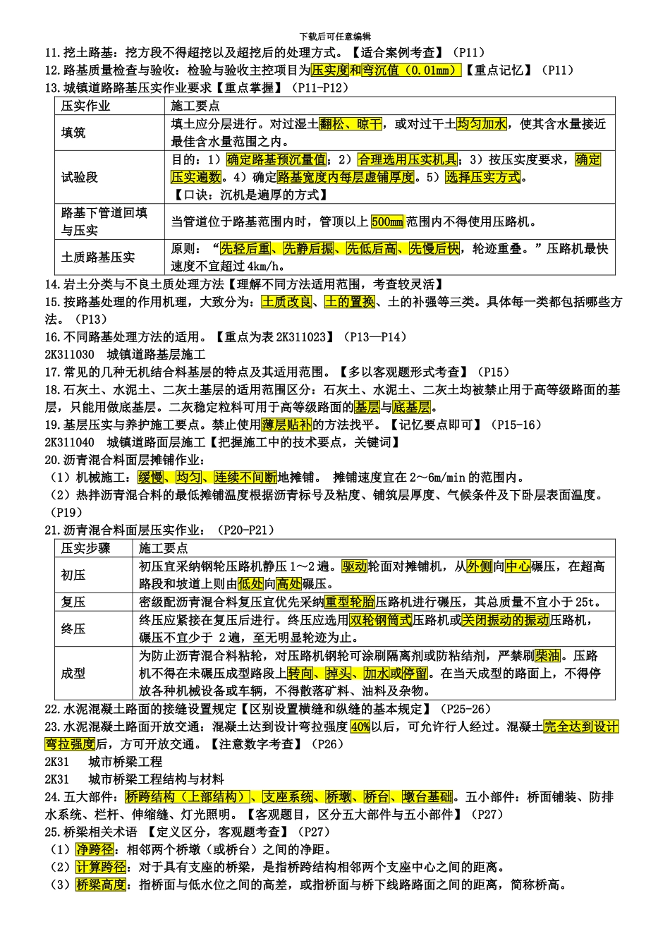 二级建造师市政公用工程管理与实务精华十页纸_第3页
