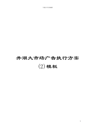 井湖大市场广告执行方案模板