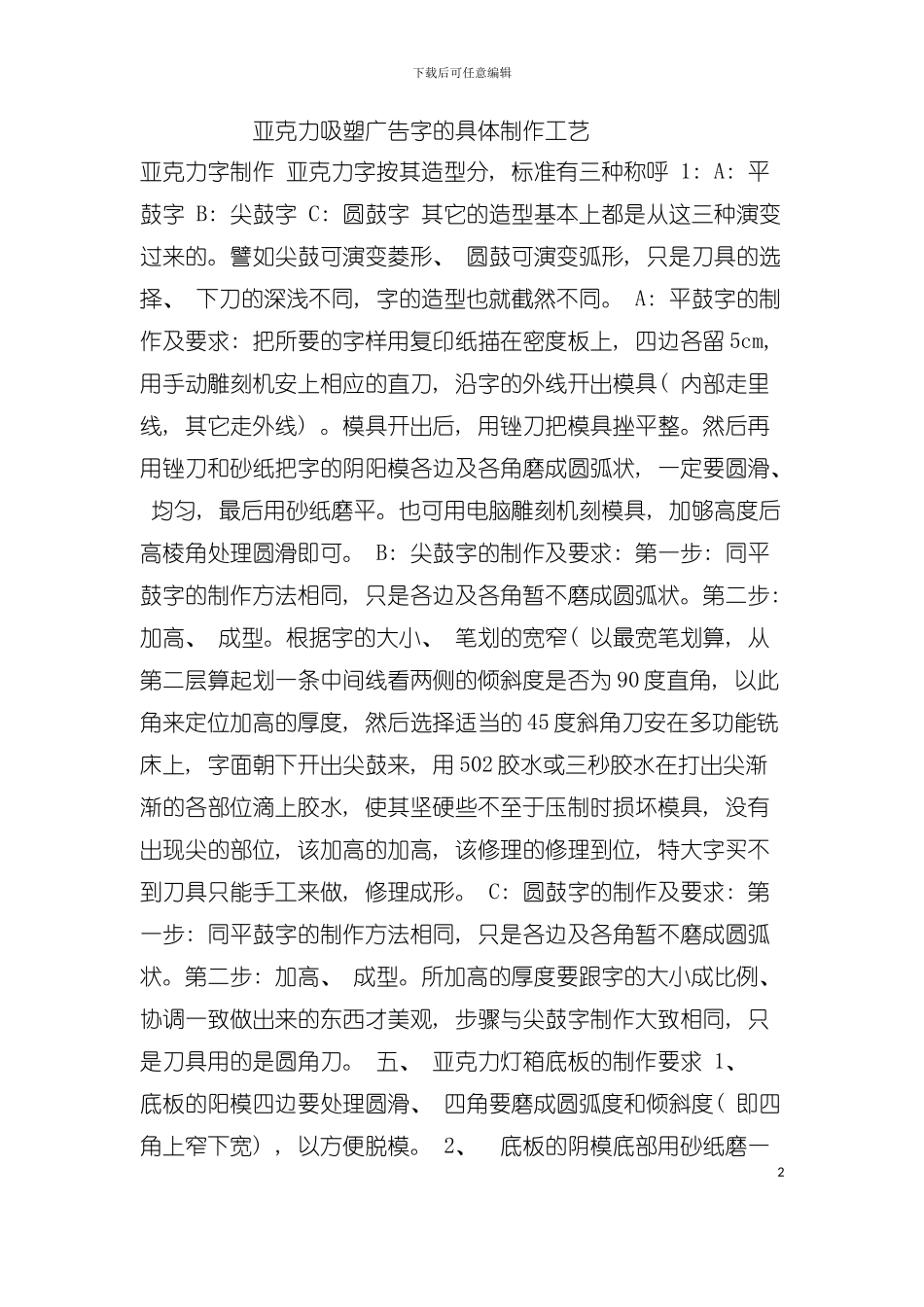 亚克力吸塑广告字的具体制作工艺模板_第2页