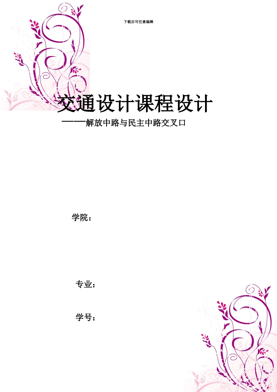 交通设计专业课程设计_第2页