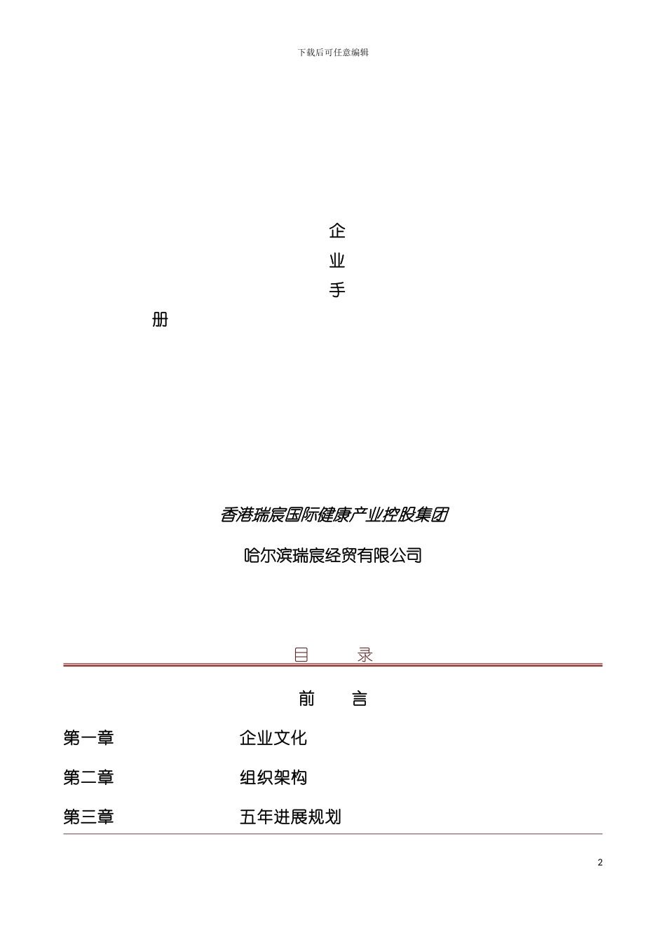 产业控股集团企业手册模板_第2页
