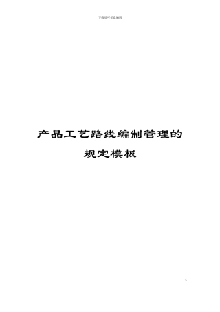 产品工艺路线编制管理的规定模板