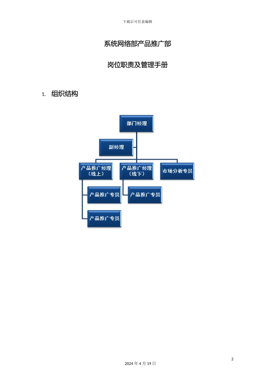 产品推广部岗位职责及管理手册_第2页