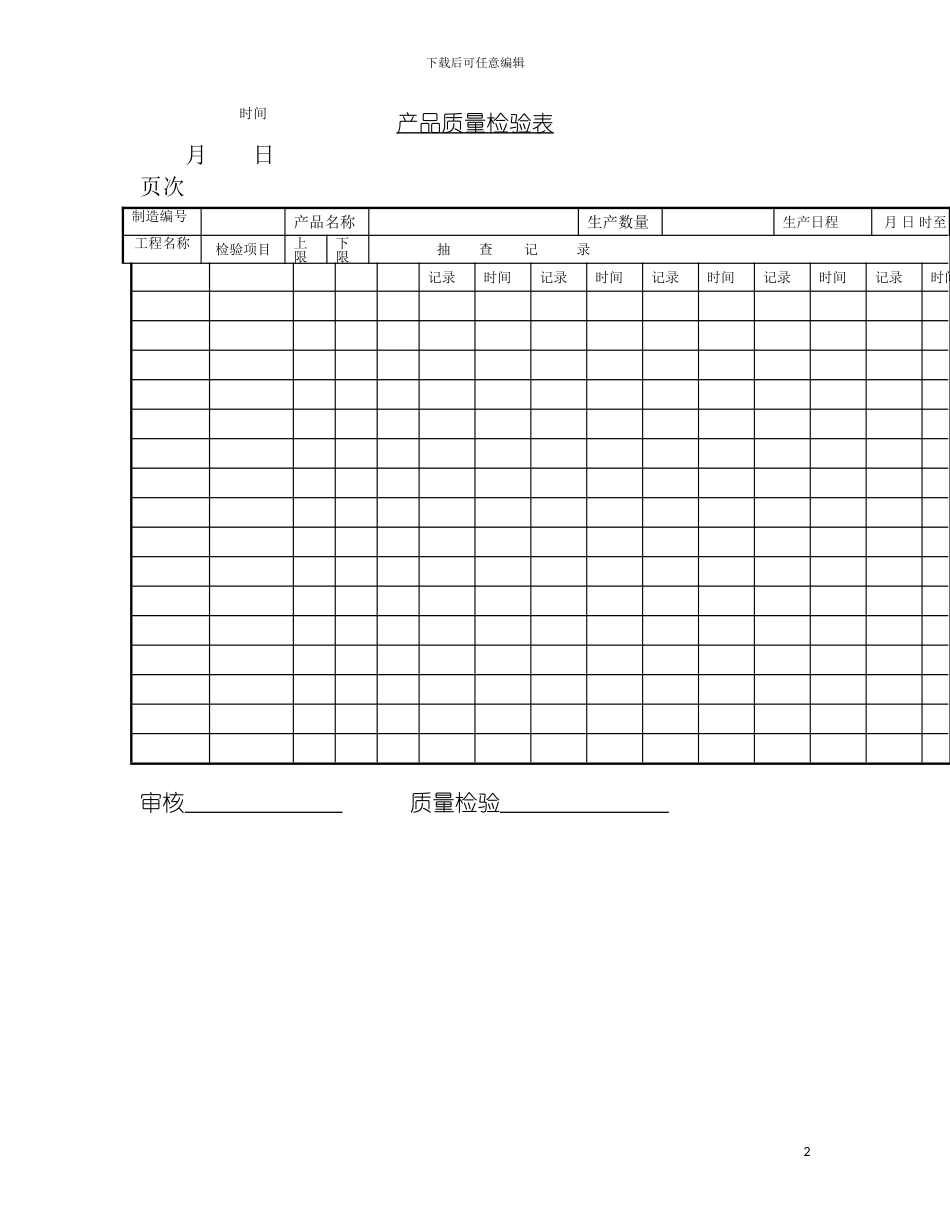 产品质量检验表模板_第2页