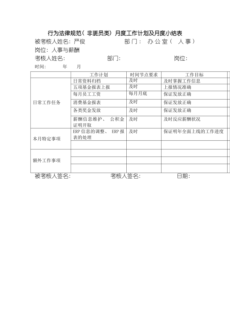 人事与薪酬行为规范评分标准模板_第3页