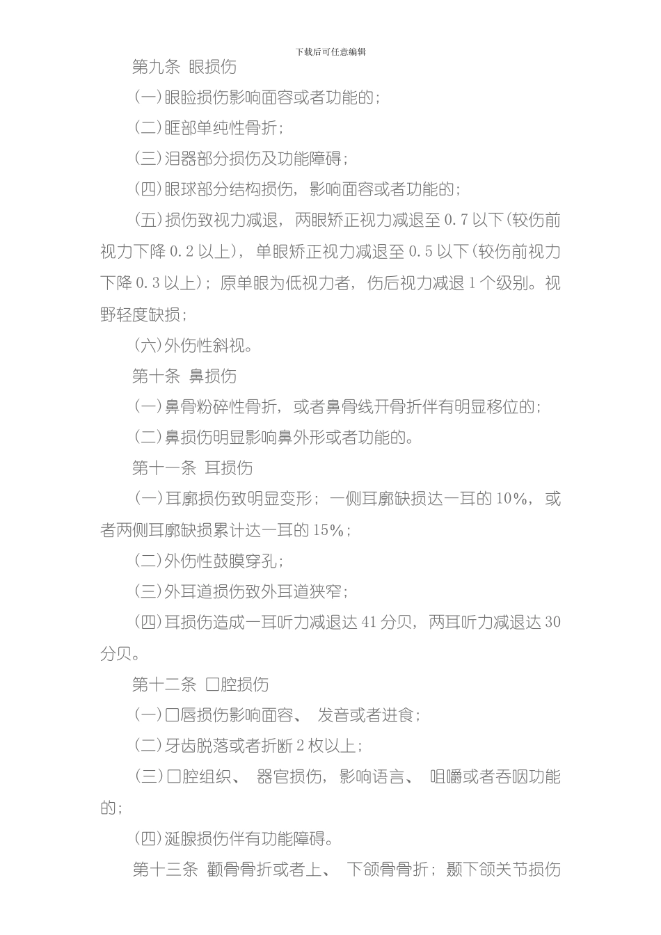 人体轻伤鉴定标准模板_第2页