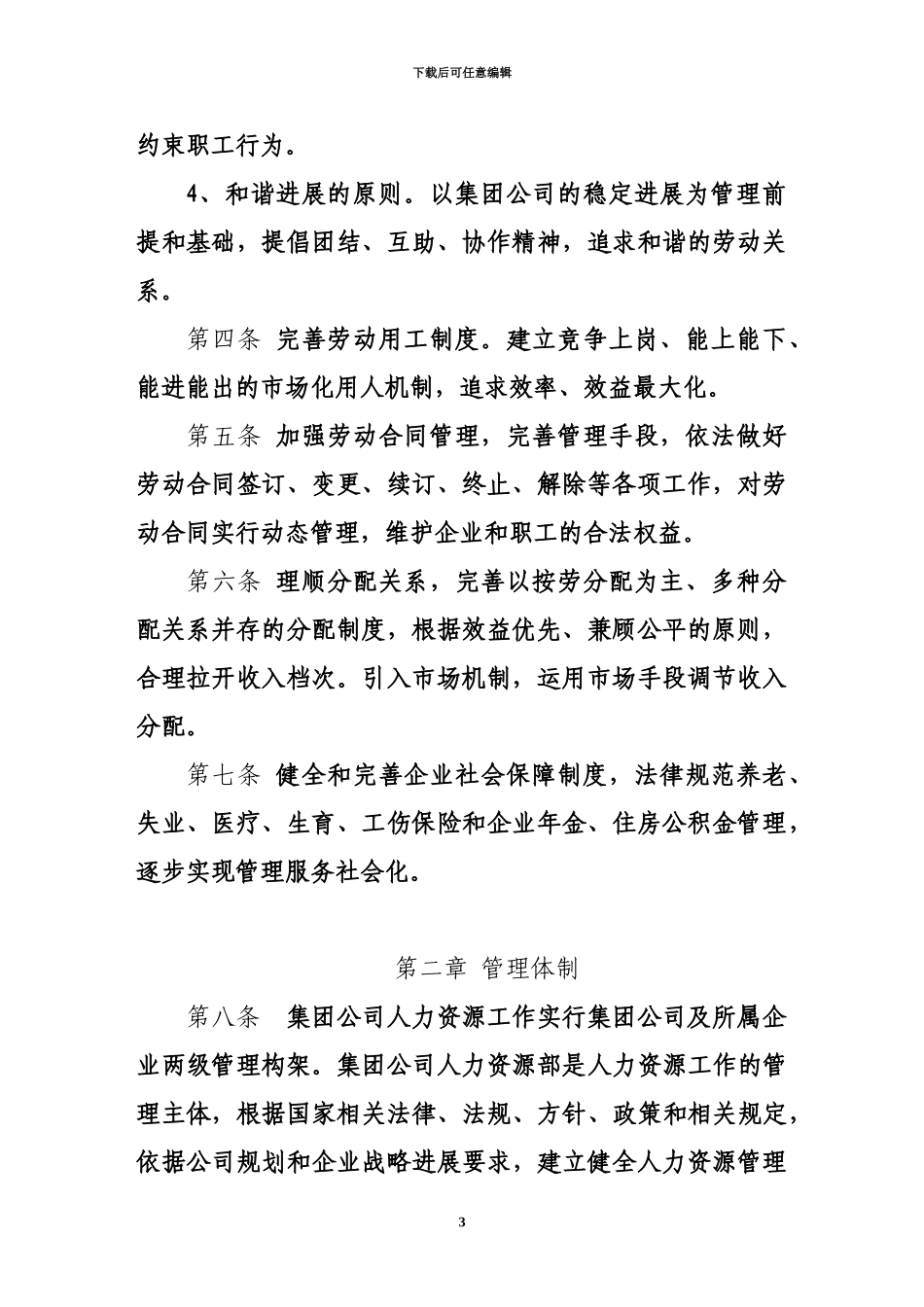 人力资源工作管理办法规定_第3页