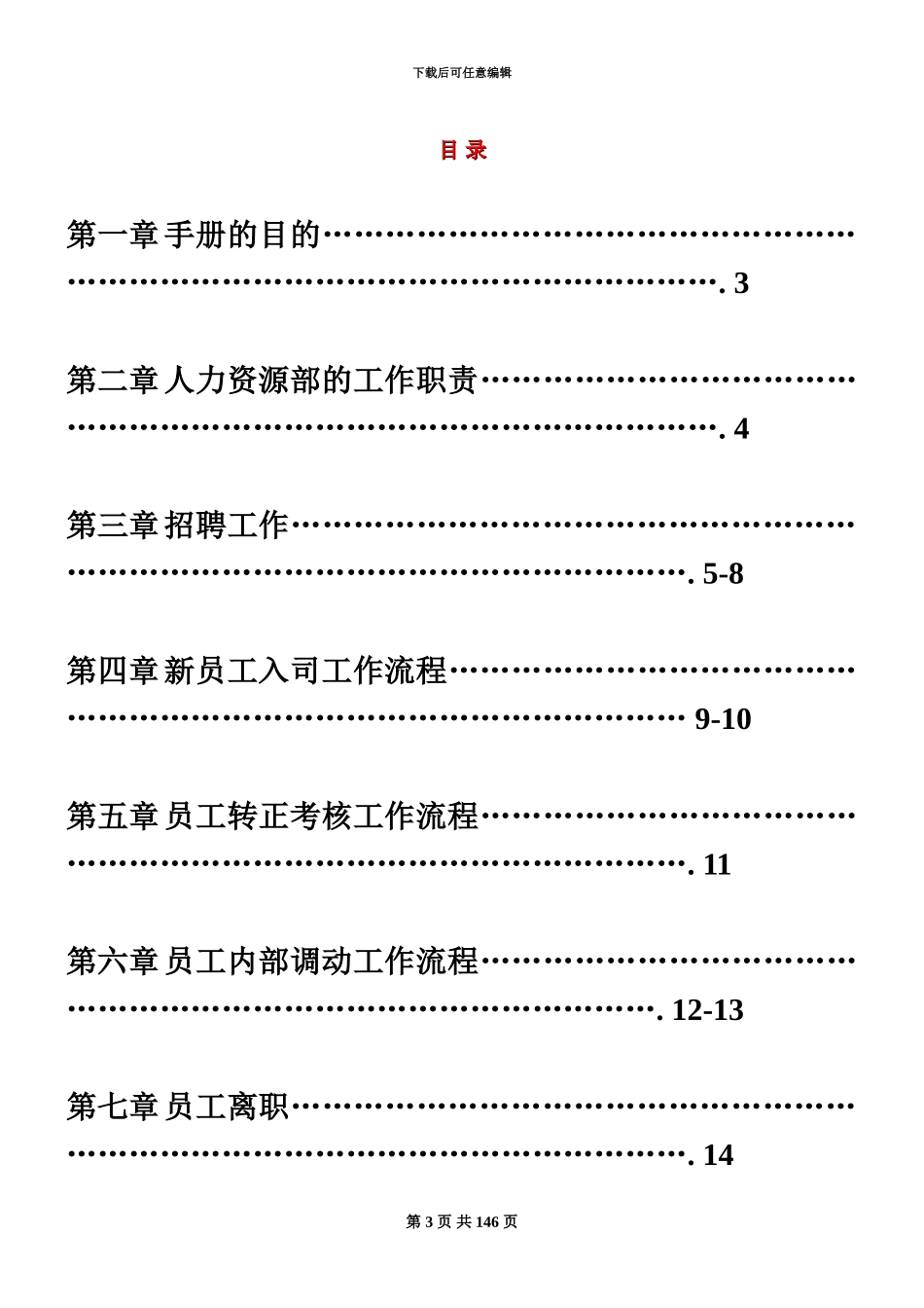 人力资源管理规章制度和流程范本_第3页