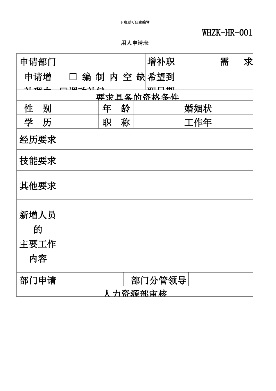 人力资源部HR常用表格_第2页