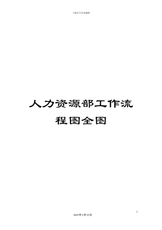 人力资源部工作流程图全图