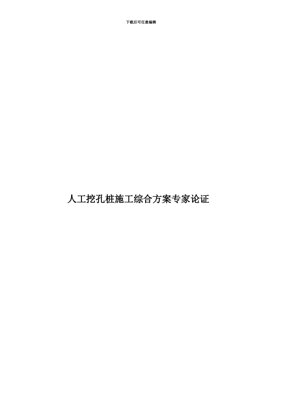 人工挖孔桩施工综合方案专家论证_第1页