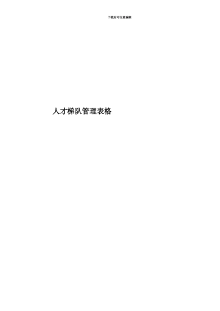 人才梯队管理表格