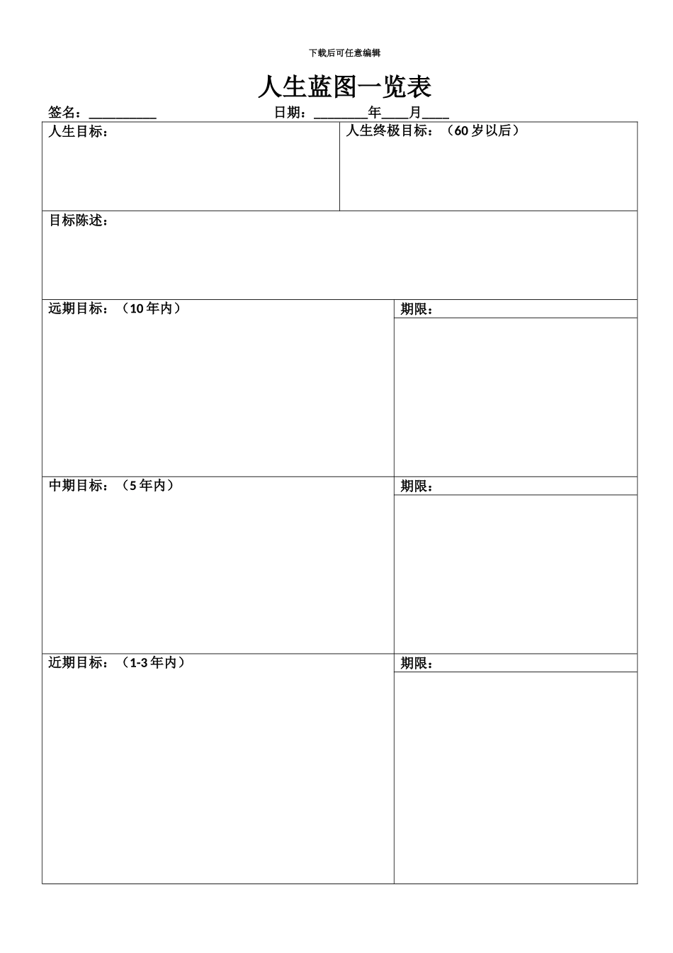 人生规划表格_第2页