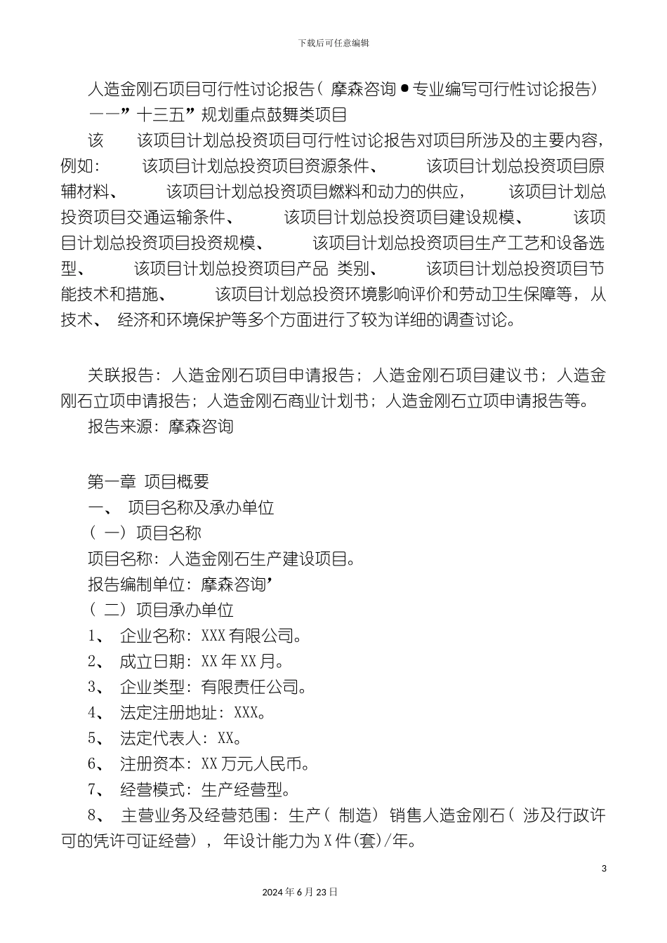 人造金刚石项目可行性研究报告摩森咨询·专业编写可行_第3页