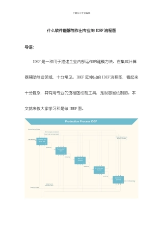 什么软件可以制作出专业的IDEF流程图模板