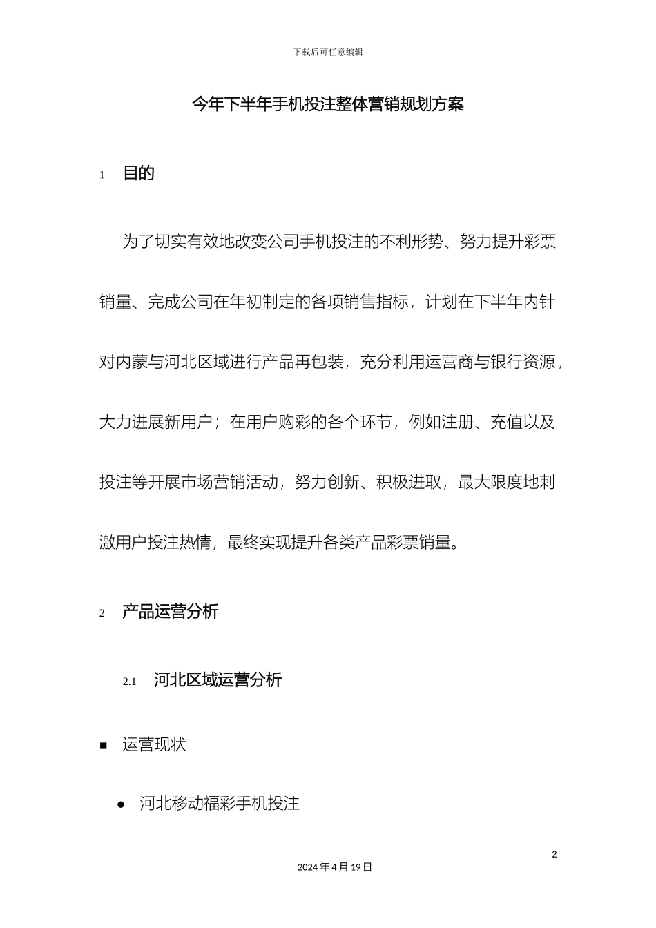 今年下半年手机投注整体营销规划方案_第2页