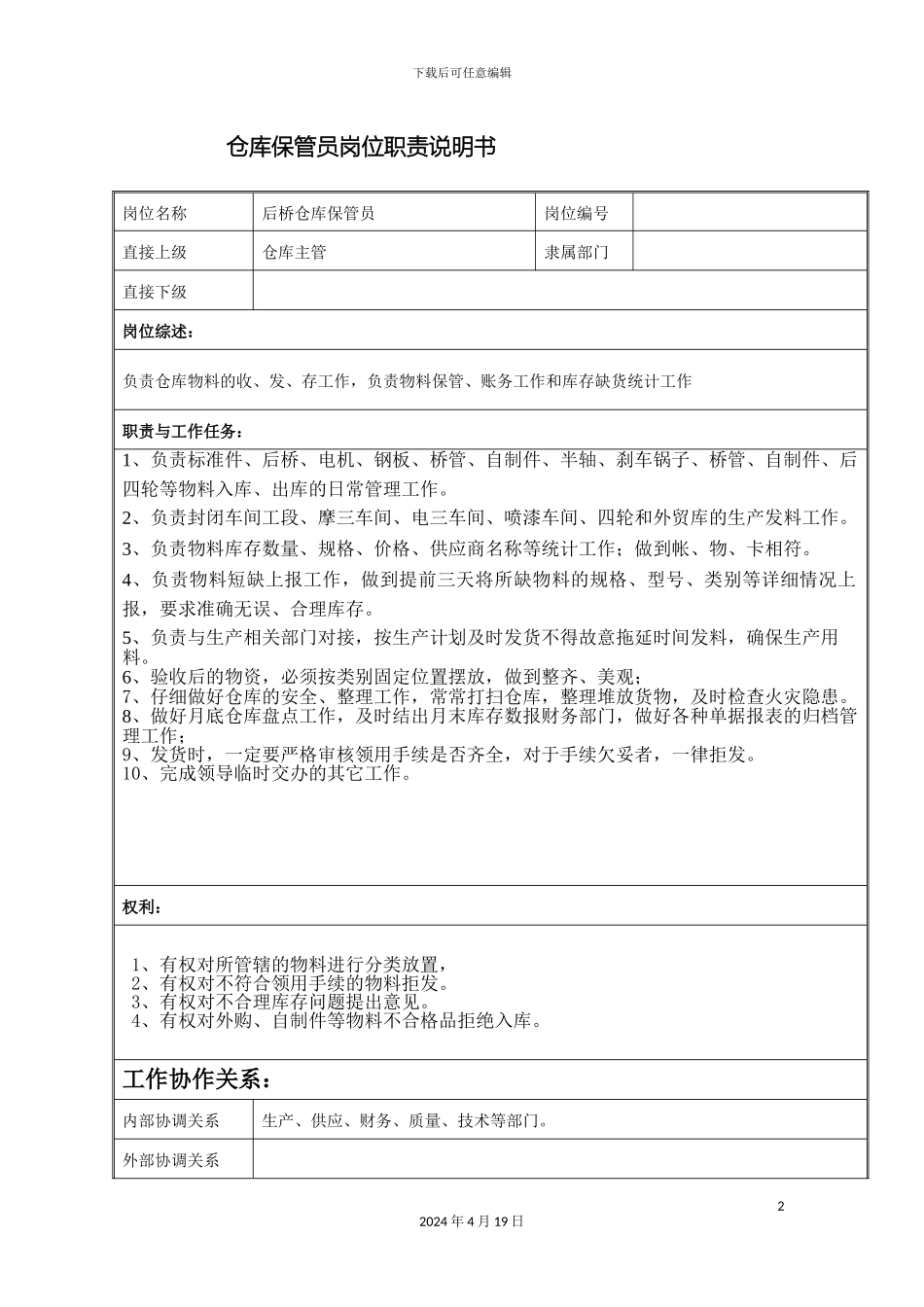 仓库岗位职责_第2页