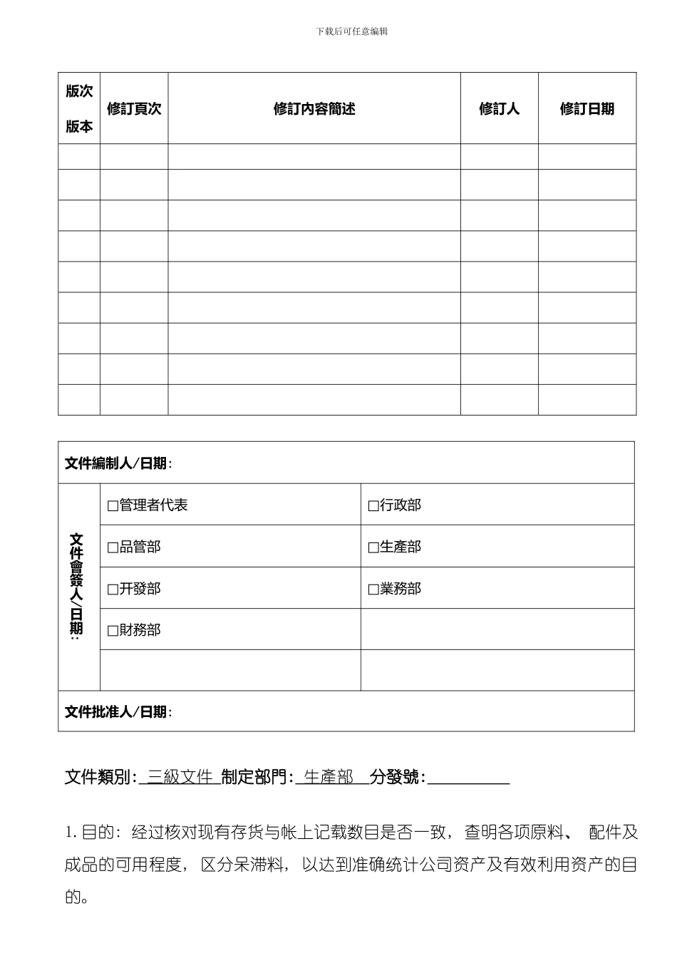 仓库盘点管理细则模板_第1页